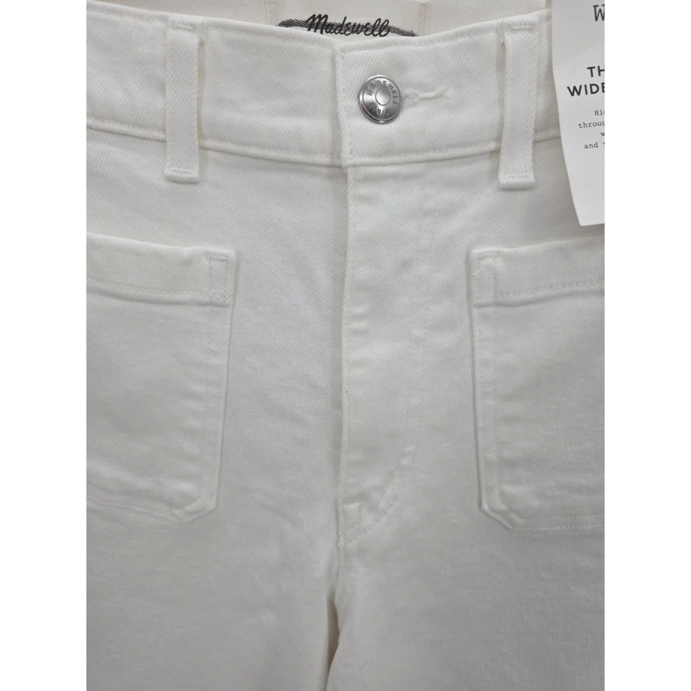 NWT Madewell The Emmy Wide Leg Jeans Women's 26S White High Rise Wide Leg Denim